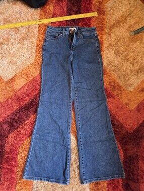 LC Lauren Conrad Dark Blue High-Rise Flare Jeans
